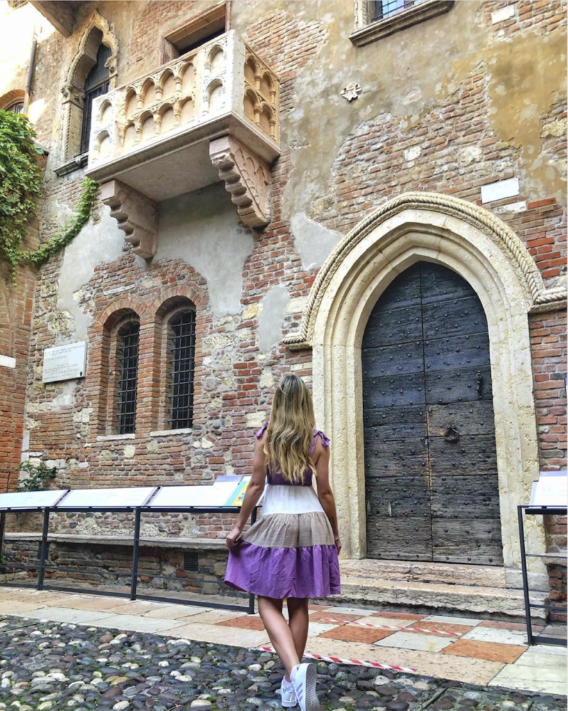 Girl in front of Juliet's Balcony